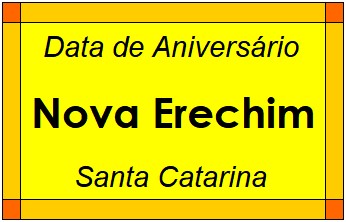 Data de Aniversário da Cidade Nova Erechim