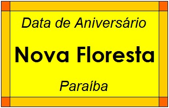 Data de Aniversário da Cidade Nova Floresta