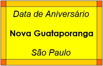 Data de Aniversário da Cidade Nova Guataporanga