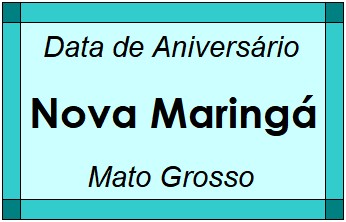 Data de Aniversário da Cidade Nova Maringá