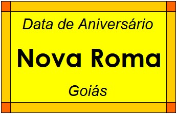 Data de Aniversário da Cidade Nova Roma