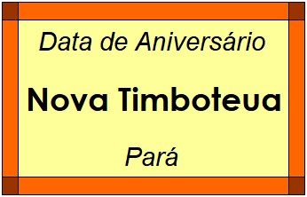 Data de Aniversário da Cidade Nova Timboteua