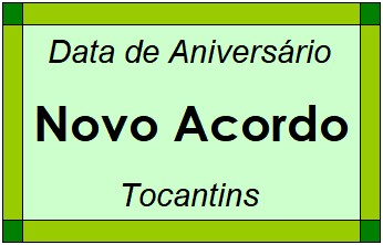 Data de Aniversário da Cidade Novo Acordo