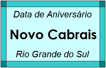 Data de Aniversário da Cidade Novo Cabrais