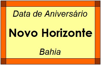 Data de Aniversário da Cidade Novo Horizonte