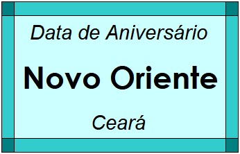 Data de Aniversário da Cidade Novo Oriente