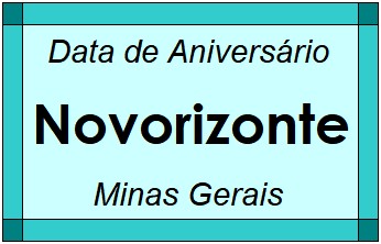 Data de Aniversário da Cidade Novorizonte