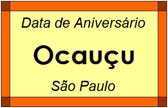 Data de Aniversário da Cidade Ocauçu