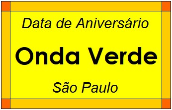 Data de Aniversário da Cidade Onda Verde