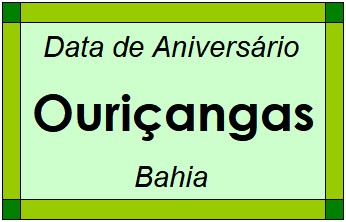 Data de Aniversário da Cidade Ouriçangas