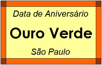 Data de Aniversário da Cidade Ouro Verde