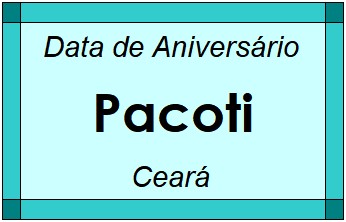 Data de Aniversário da Cidade Pacoti