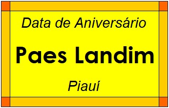 Data de Aniversário da Cidade Paes Landim