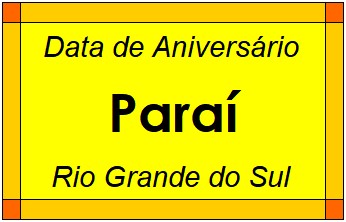 Data de Aniversário da Cidade Paraí