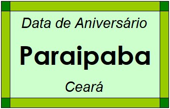 Data de Aniversário da Cidade Paraipaba