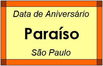 Data de Aniversário da Cidade Paraíso