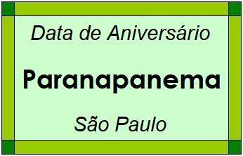 Data de Aniversário da Cidade Paranapanema