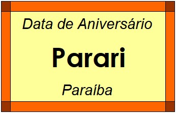 Data de Aniversário da Cidade Parari