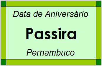 Data de Aniversário da Cidade Passira