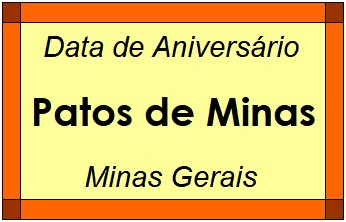 Data de Aniversário da Cidade Patos de Minas