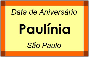 Data de Aniversário da Cidade Paulínia