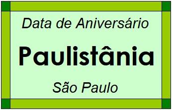 Data de Aniversário da Cidade Paulistânia