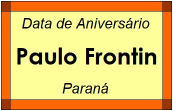 Data de Aniversário da Cidade Paulo Frontin