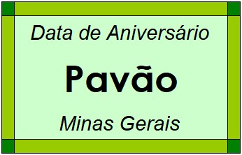 Data de Aniversário da Cidade Pavão