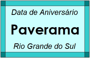 Data de Aniversário da Cidade Paverama