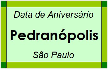 Data de Aniversário da Cidade Pedranópolis