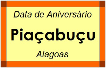 Data de Aniversário da Cidade Piaçabuçu