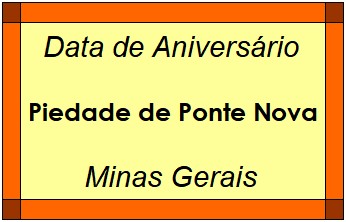 Data de Aniversário da Cidade Piedade de Ponte Nova