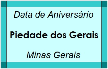 Data de Aniversário da Cidade Piedade dos Gerais