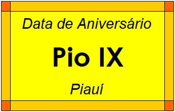 Data de Aniversário da Cidade Pio IX