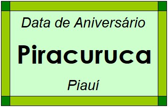 Data de Aniversário da Cidade Piracuruca