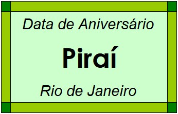 Data de Aniversário da Cidade Piraí