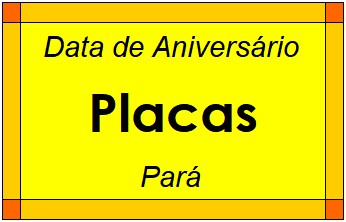 Data de Aniversário da Cidade Placas