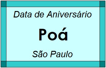 Data de Aniversário da Cidade Poá