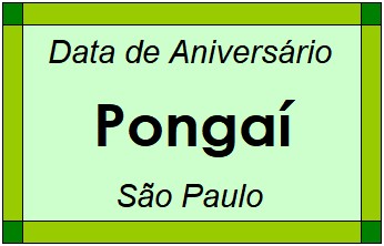 Data de Aniversário da Cidade Pongaí