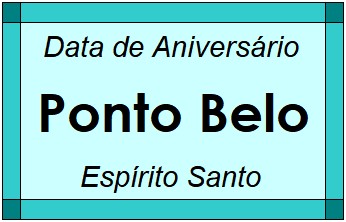 Data de Aniversário da Cidade Ponto Belo