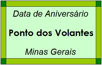 Data de Aniversário da Cidade Ponto dos Volantes