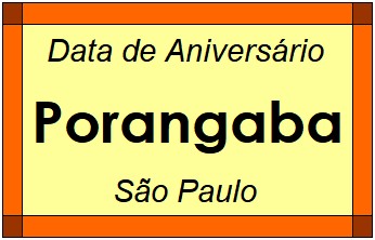 Data de Aniversário da Cidade Porangaba