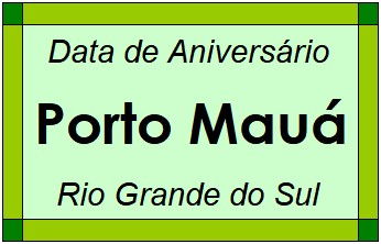 Data de Aniversário da Cidade Porto Mauá