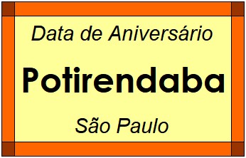 Data de Aniversário da Cidade Potirendaba