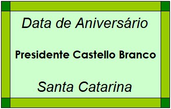 Data de Aniversário da Cidade Presidente Castello Branco