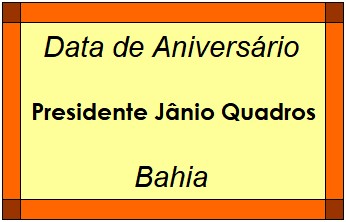 Data de Aniversário da Cidade Presidente Jânio Quadros