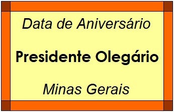 Data de Aniversário da Cidade Presidente Olegário