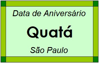 Data de Aniversário da Cidade Quatá