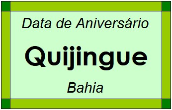 Data de Aniversário da Cidade Quijingue