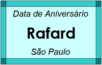 Data de Aniversário da Cidade Rafard